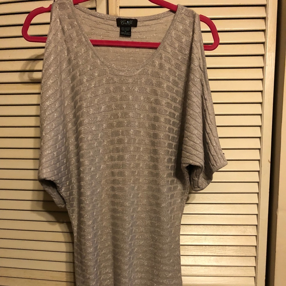 Cold Shoulder Silver Top